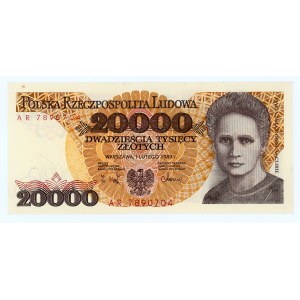 20 000 zlotých 1989 - séria AR