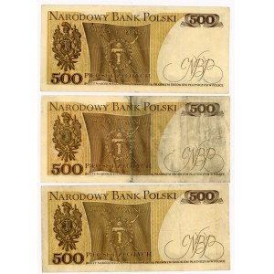 Set of 3 pcs. 500 gold 1974 - single letter series