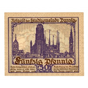 Free City of Danzig, 50 fenigs (pfennig) 1919, Danzig