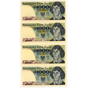 Set 4 szt. 1000 złotych 1982 - seria ED i DN