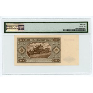 10 Zloty 1948 - Seltener Einzelbuchstabe Serie B - PMG 64