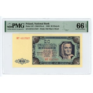 20 złotych 1948 - seria HT - PMG 66 EPQ