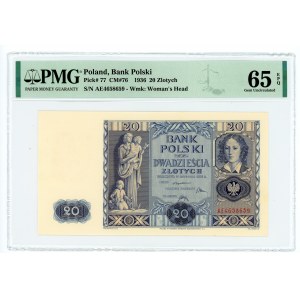 20 złotych 1936 - seria AE - PMG 65 EPQ