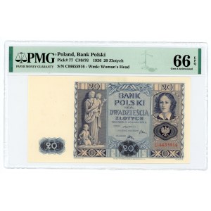 20 złotych 1936 - seria CI - PMG 66 EPQ