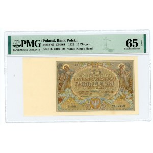 10 zlotých 1929 - vzácnější série DG - PMG 65 EPQ