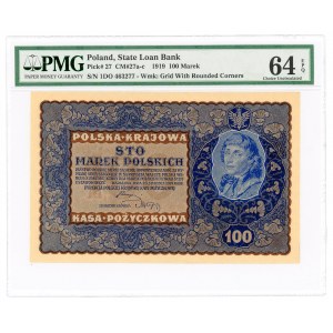 100 marek polskich 1919 - ID Serja O - PMG 64 EPQ