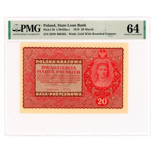 20 Polish marks 1919 - II Series DW - PMG 64