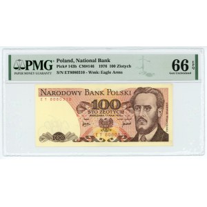 100 złotych 1976 - seria ET - PMG 66 EPQ - ostatnia seria rocznika