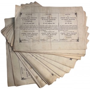 Paket mit 59 Stück CHODORÓW Aktiengesellschaft für die Zuckerindustrie - 100 Zloty 1925