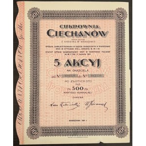 Cukrownia CIECHANÓW SA - 500 złotych 1931