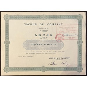 Akciová spoločnosť VACUUM OIL COMPANY - 500 PLN 1930