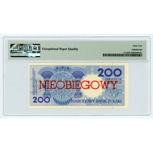 200 złotych 1990 - seria D - NIEOBIEGOWY - PMG 64 EPQ