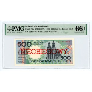 500 złotych 1990 - seria E - NIEOBIEGOWY - PMG 66 EPQ