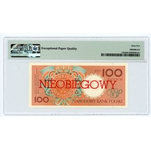 100 złotych 1990 - seria H - NIEOBIEGOWY - PMG 65 EPQ