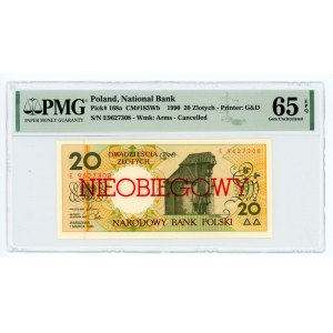 20 złotych 1990 - seria E - NIEOBIEGOWY - PMG 65 EPQ