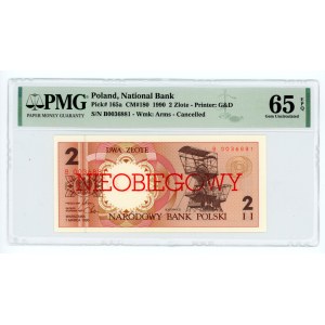 2 złote 1990 - seria B - NIEOBIEGOWY - PMG 65 EPQ