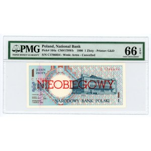 1 złoty 1990 - seria C - NIEOBIEGOWY - PMG 66 EPQ