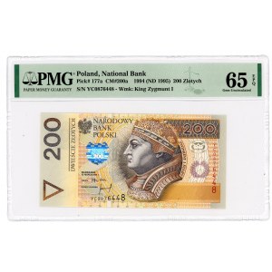 200 zlotých 1994 - náhradní série YC - PMG 65 EPQ