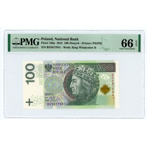 100 złotych 2012 - seria BS - PMG 66 EPQ