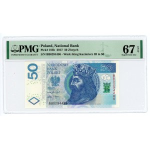 50 złotych 2017 - seria BB - PMG 67 EPQ