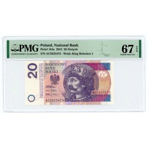 20 złotych 2012 - seria AC - PMG 67 EPQ