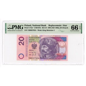 20 złotych 1994 - seria zastępcza YB - PMG 66 EPQ