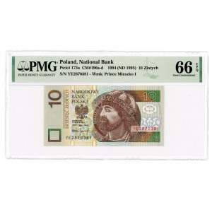 10 złotych 1994 - seria zastępcza YE - PMG 66 EPQ