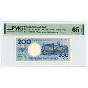 200 złotych 1990 - seria C - PMG 65 EPQ