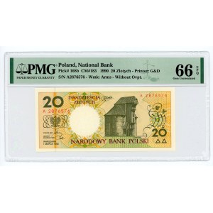 20 złotych 1990 - seria A - PMG 66 EPQ