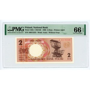 2 złote 1990 - seria A - PMG 66 EPQ