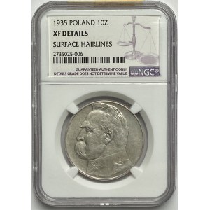 10 złotych 1935 - Józef Piłsudski - NGC XF Details