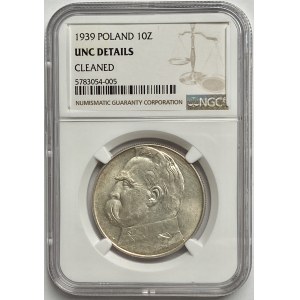 10 złotych 1939 - Józef Piłsudski - NGC UNC Details