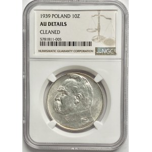 10 złotych 1939 - Józef Piłsudski - NGC AU Details