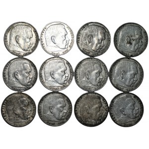 GERMANY - Third Reich - set of 12 pieces 2 brands 1937-1939