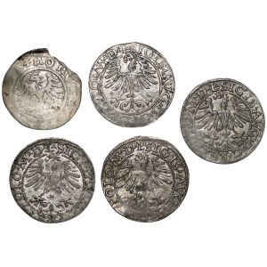 Set of 5 half-penny pieces 1501-1565