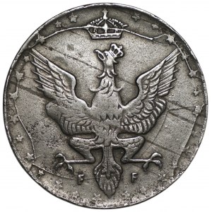 Polské království - 20 feniků 1918 vyraženo s poškozenou známkou