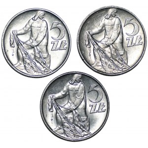 Rybak - 3 x 5 złotych 1959-1974