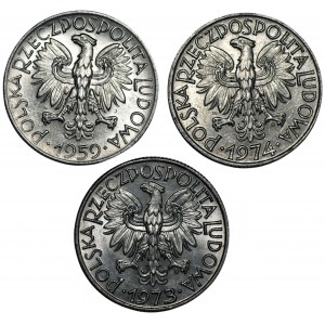 Rybak - 3 x 5 złotych 1959-1974