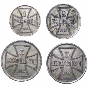 OST - 1,2 und 2 x 3 Kopeken 1916 (A) Berlin