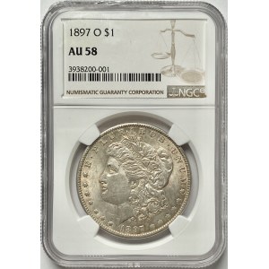 USA - 1 dolár 1897 (O) New Orleans NGC AU58