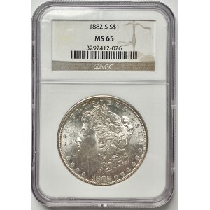 USA - 1 dolar 1882 (S) San Francisco NGC MS65