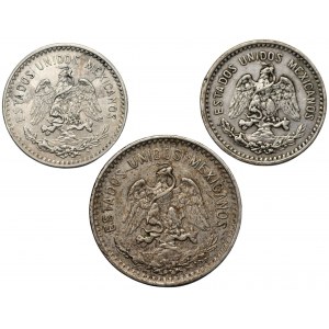 MEKSYK - zestaw monet 10 centavos 1907,1913 i 20 centavos 1907 - razem 3 sztuki