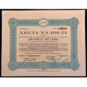 Górnośląska Fabryk Czekolady i Cukrów HANKA Sp. Akc. w Siemianowicach Śląskich - 100 złotych 1928