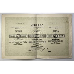 Iriag Internationale Gesellschaft für Industrie und Steinöl - Em.2, 200 Kronen 1921