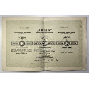 Iriag Międzynarodowa Spółka dla Przemysłu i Oleju Skalnego - Em.2, 200 koron 1921