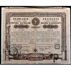 Dluhopis 2. série 5. půjčky města Varšavy 100 rublů 1901
