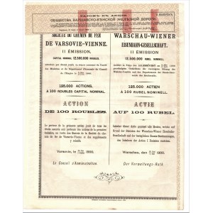 Warschau-Wien Eisenbahn - 100 Rubel 1900 - SEHR RAR