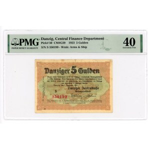 GDAŃSK/DANZIG - 5 Gulden 1923 - NOVEMBER - PMG 40 - AUSSERORDENTLICH RAR