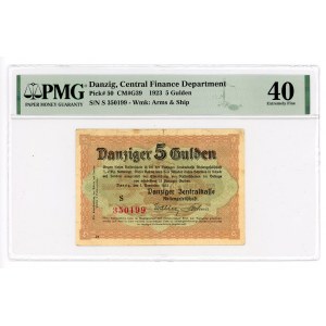 GDAŃSK/DANZIG - 5 guldenov 1923 - NOVEMBER - PMG 40 - mimoriadne vzácne