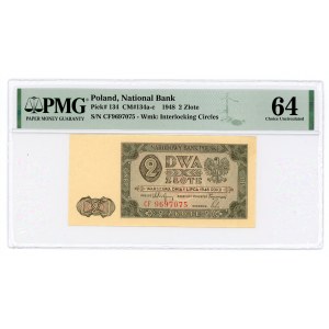 2 zloté 1948 - série CF - PMG 64